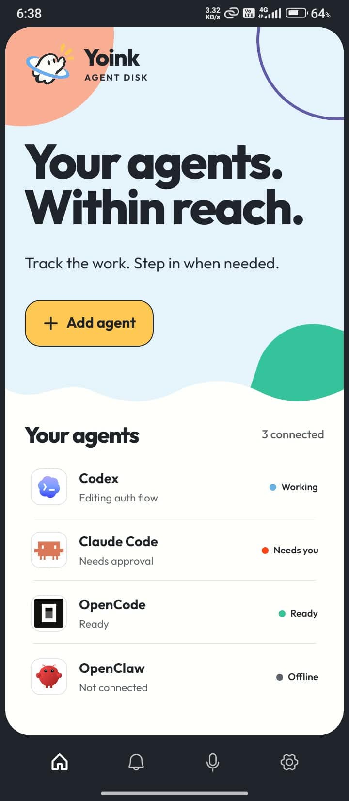 Yoink: Agent dashboard